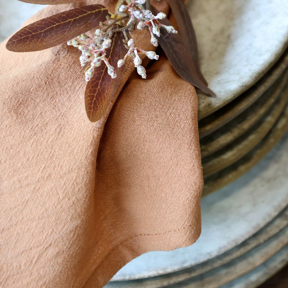 Serviette en tissu cognac