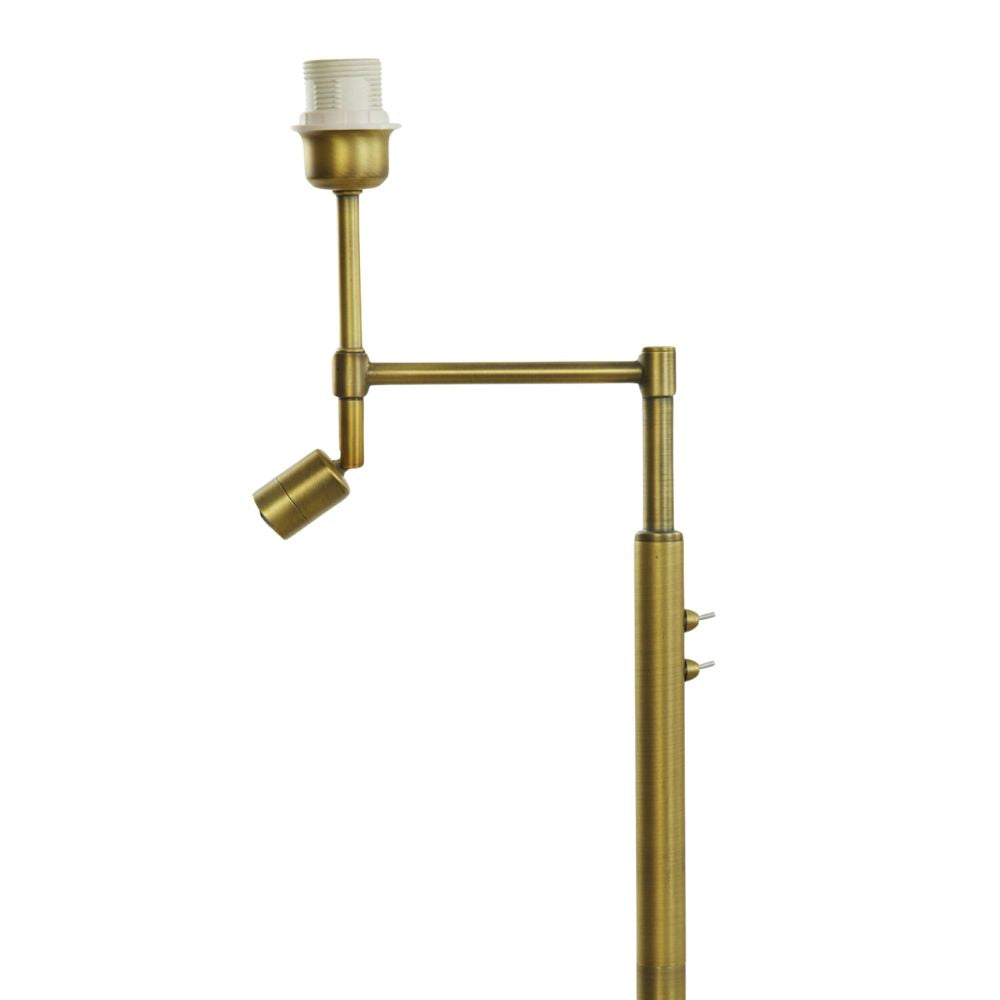 Lampadaire Bridge en laiton avec abat-jour blanc