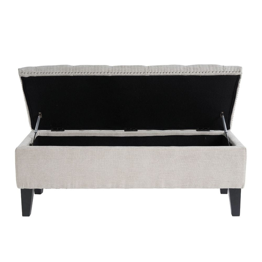 Pouf de rangement Anastasia couleur craie