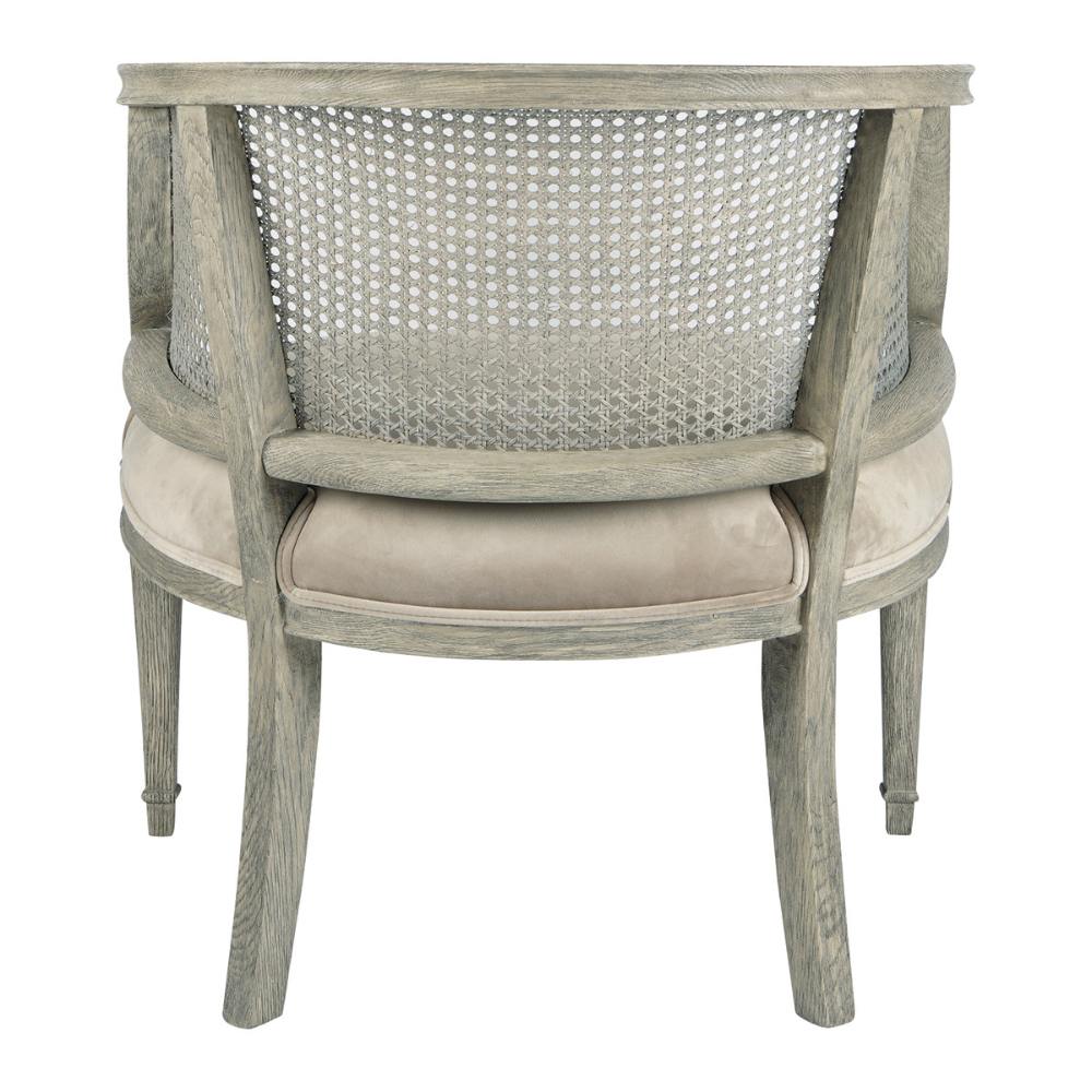 Fauteuil Corinne Blanc d'Ivoire - Velours beige et mousse naturelle
