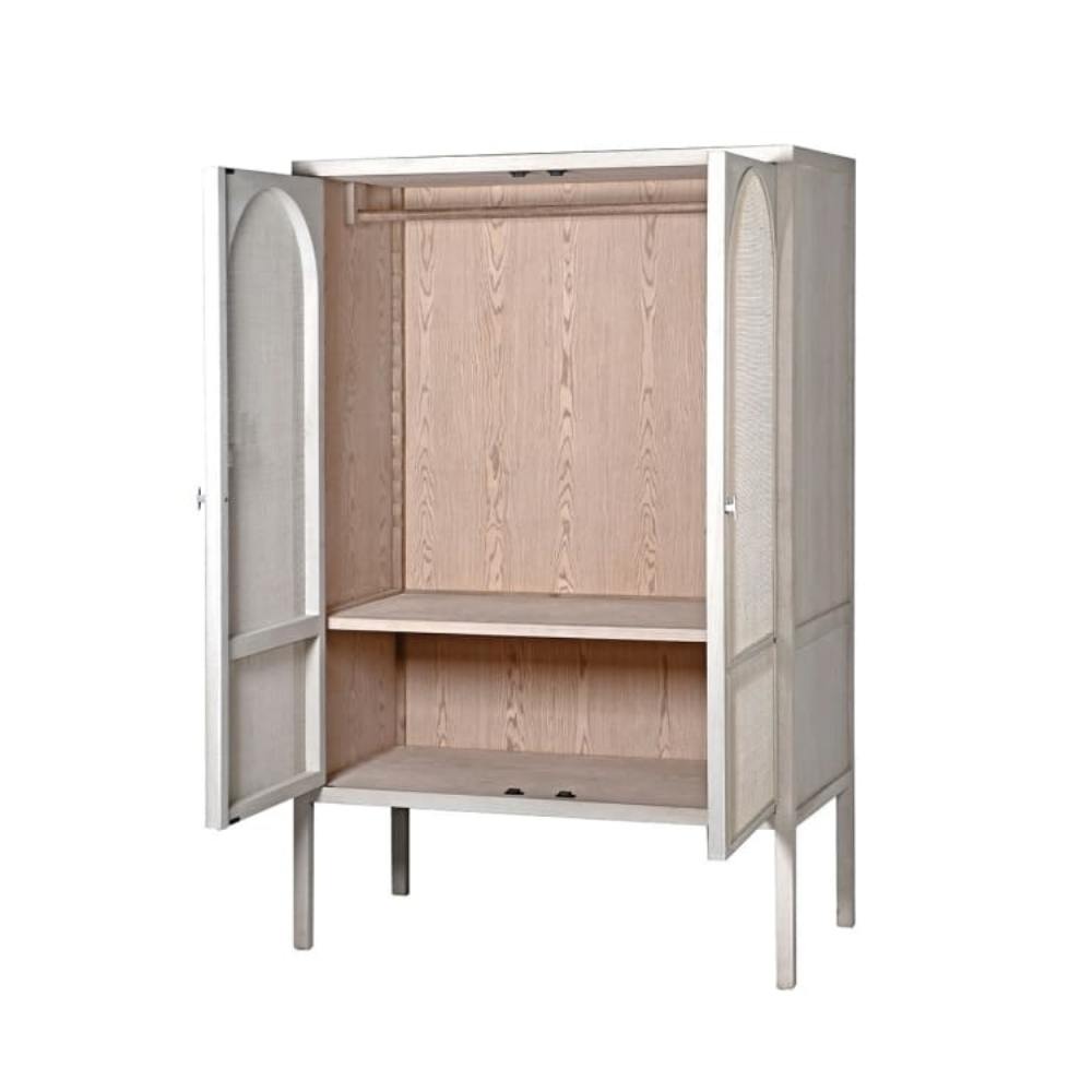 Armoire en rotin blanchi Taranto
