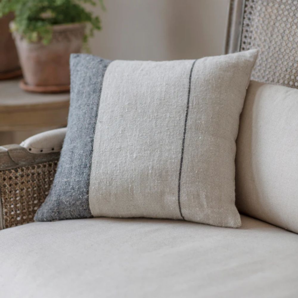 Coussin en lin à rayures Welton