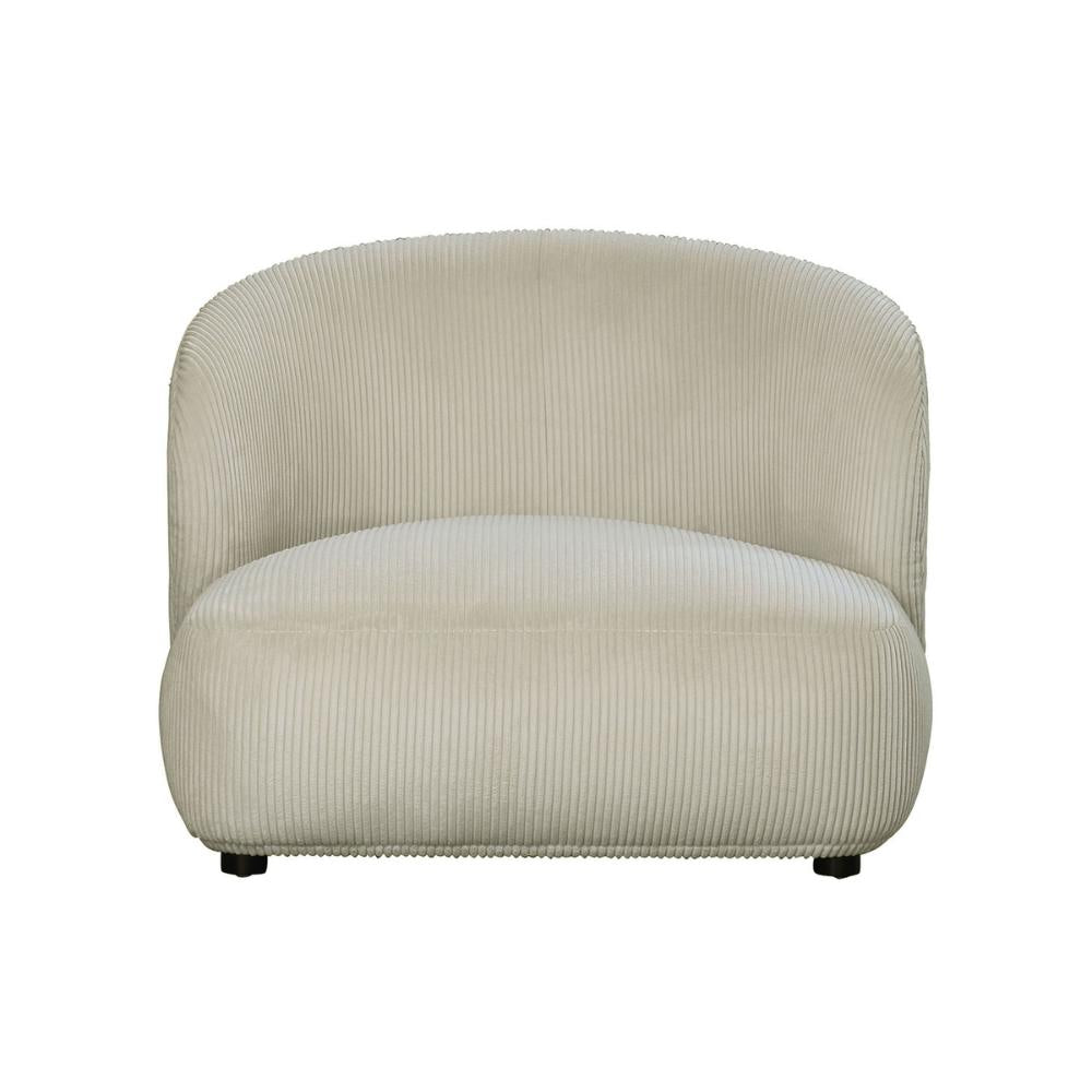 Fauteuil Leo large en tissu et mousse naturelle Blanc d'Ivoire