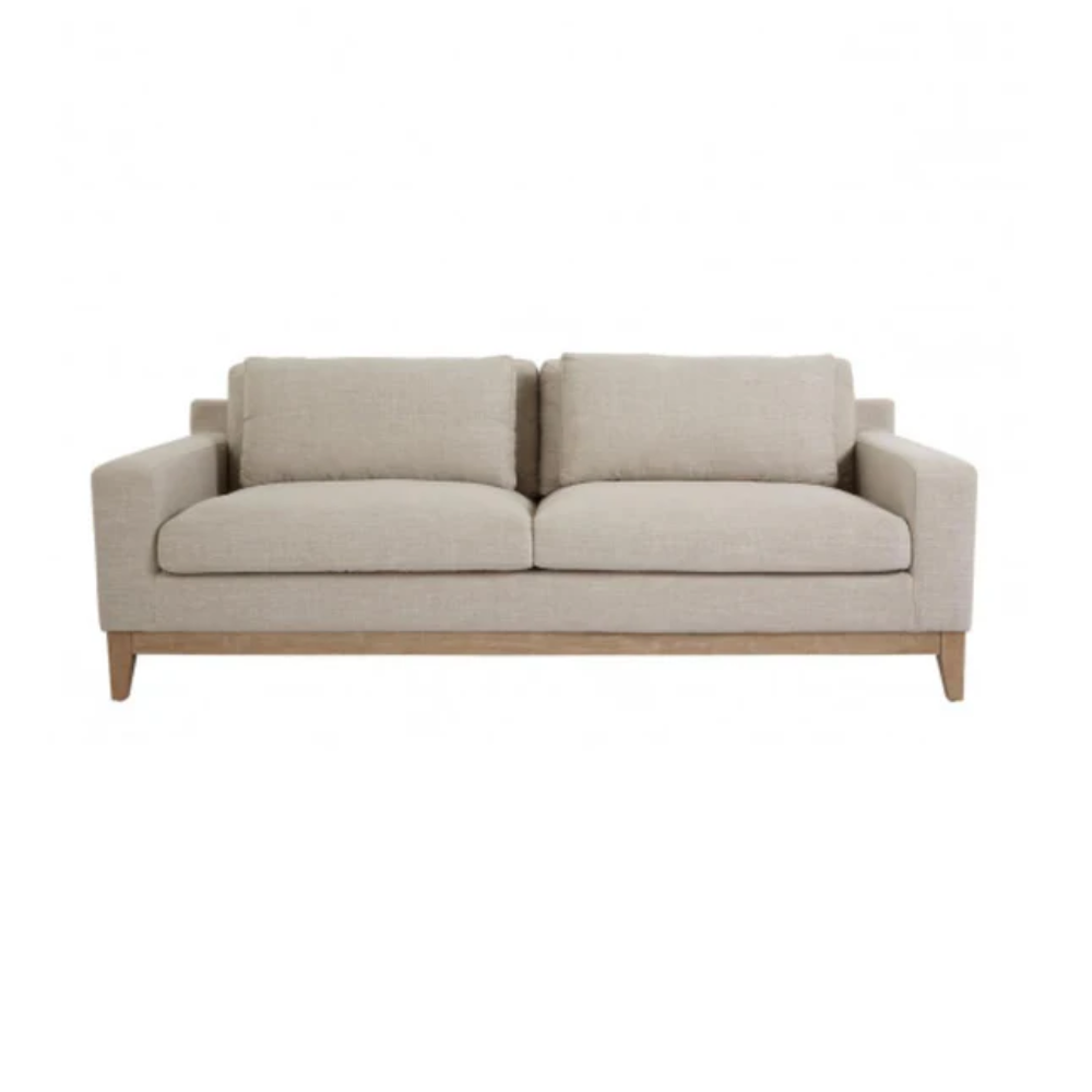 Canapé Leon - Canapé 3 places en lin avec garnissage en plumes et coussins amovibles