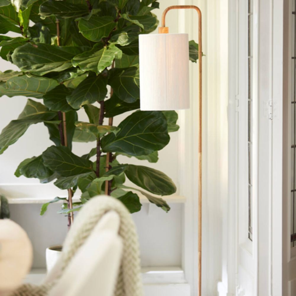 Lampadaire Dani en bois et corde