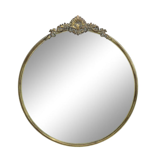 Miroir rond Versailles en laiton antique