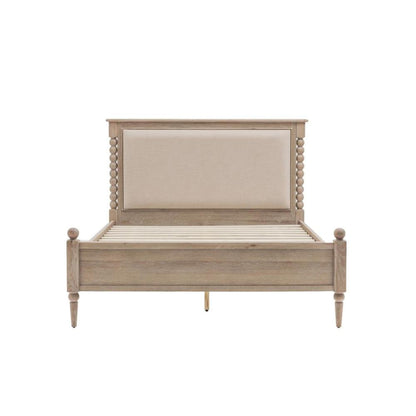 Lit King Size 150 cm (5 pieds) artisanal | Bois massif | Style industriel rustique