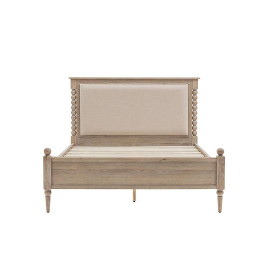 Lit King Size 150 cm (5 pieds) artisanal | Bois massif | Style industriel rustique