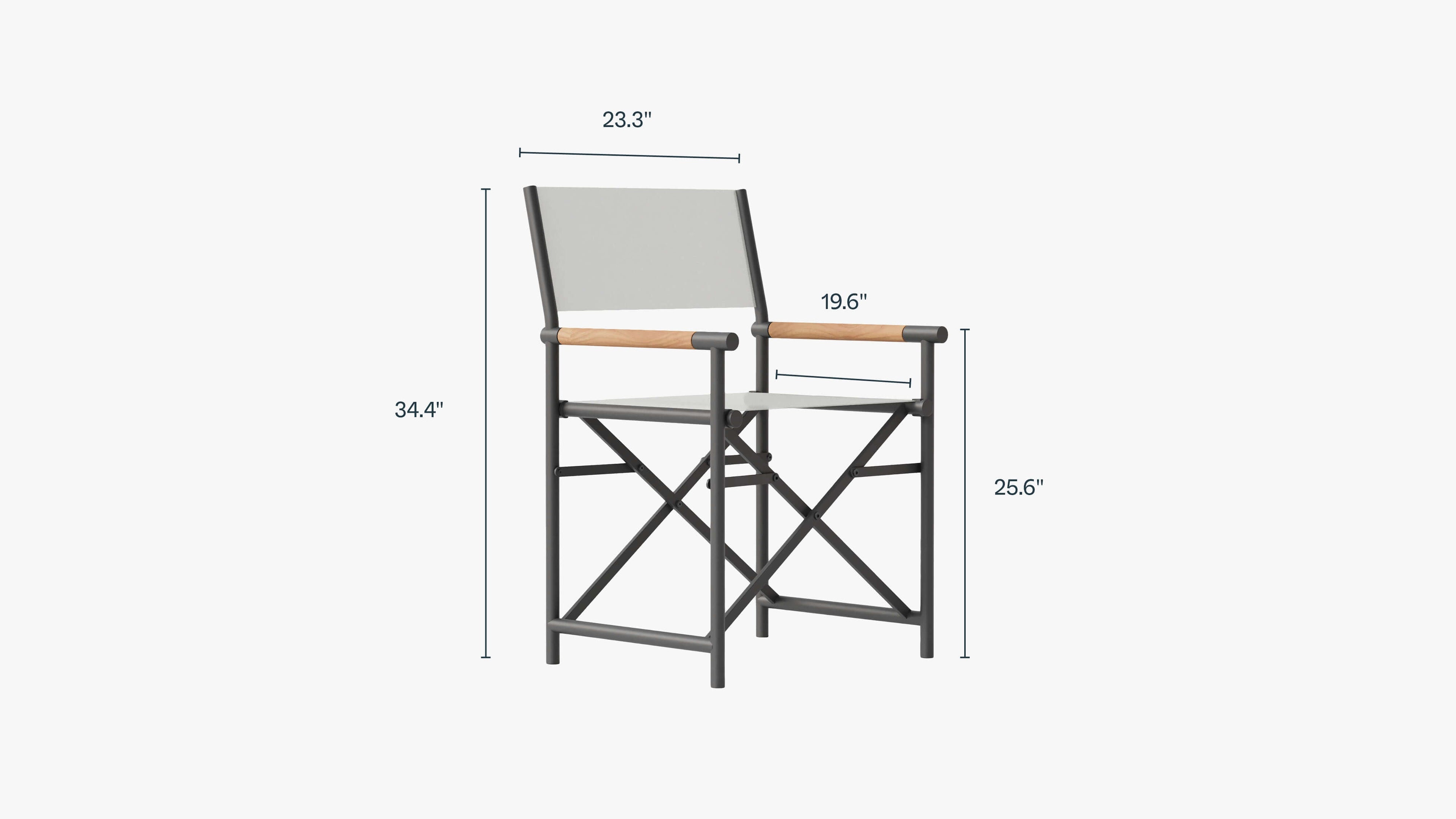Chaise de directeur de salle à manger extérieure en aluminium