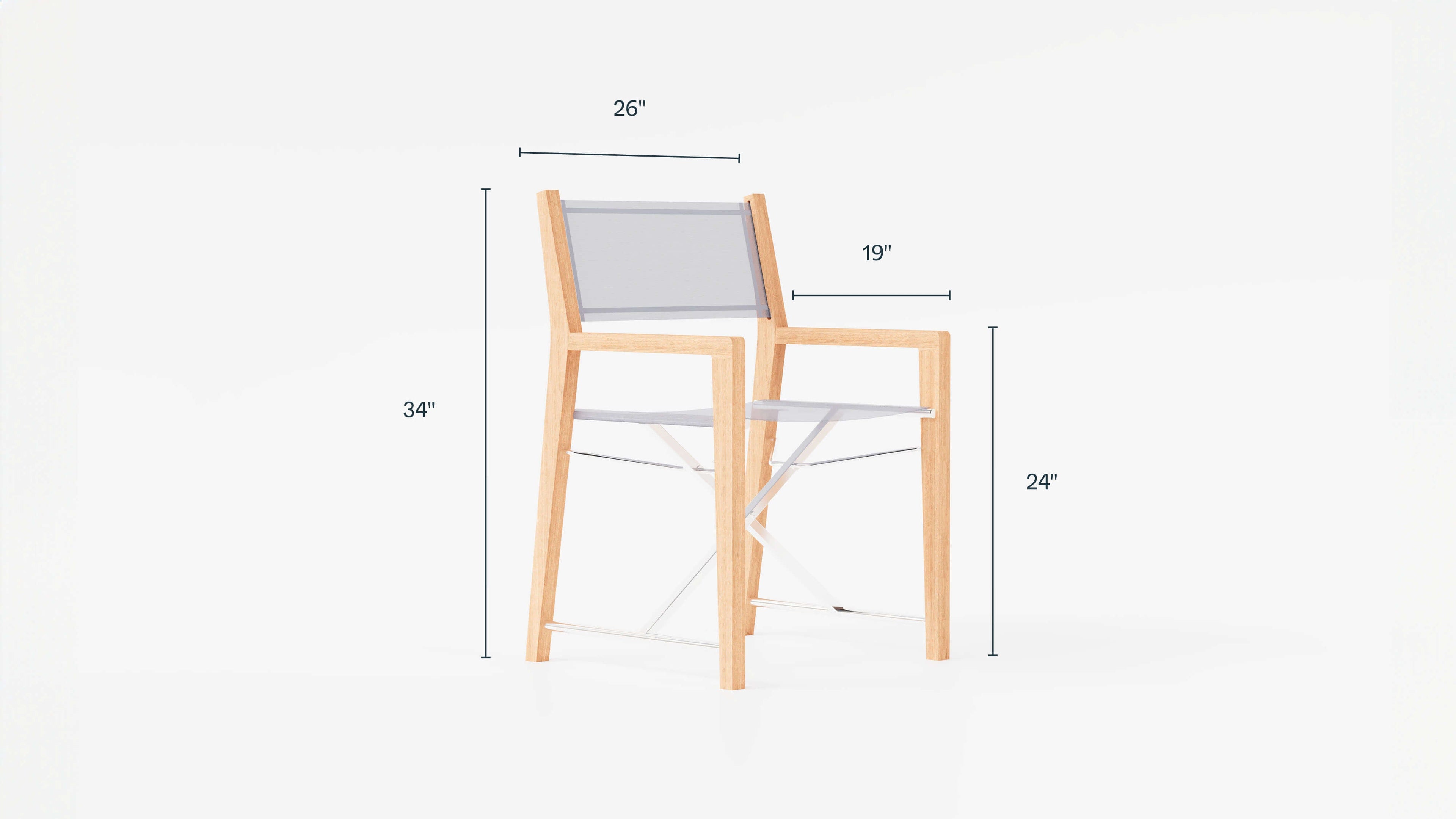 Chaise de directeur de salle à manger d'extérieur en teck