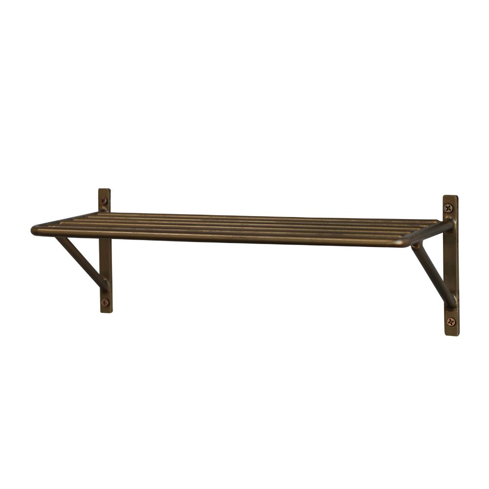 Étagère en laiton antique avec rainures