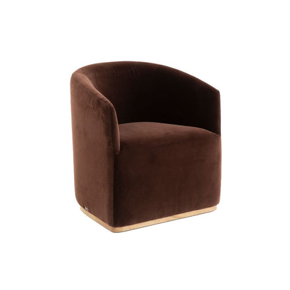 Fauteuil en velours Flamant Nicky Brown