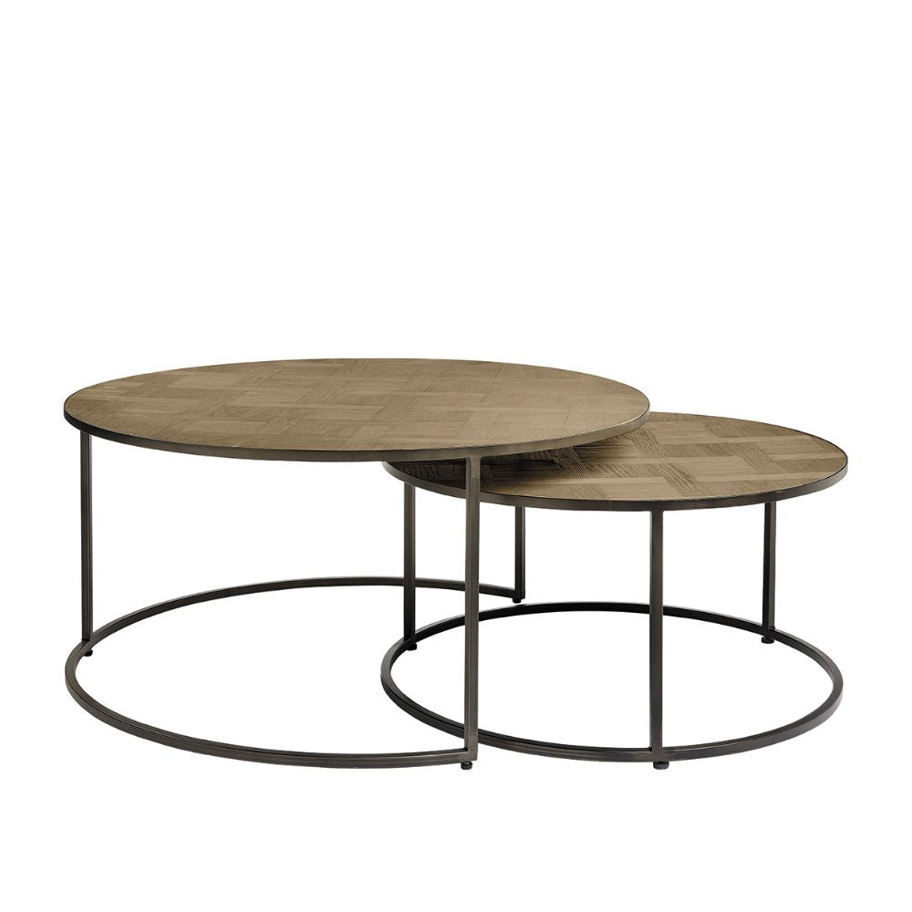 Ensemble de 2 tables basses rondes Travi