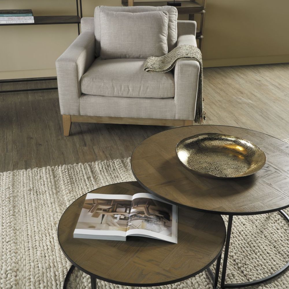 Ensemble de 2 tables basses rondes Travi