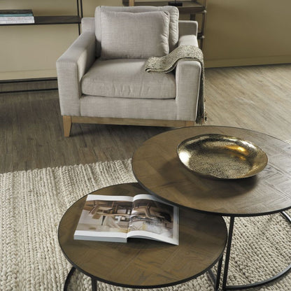 Ensemble de 2 tables basses rondes Travi