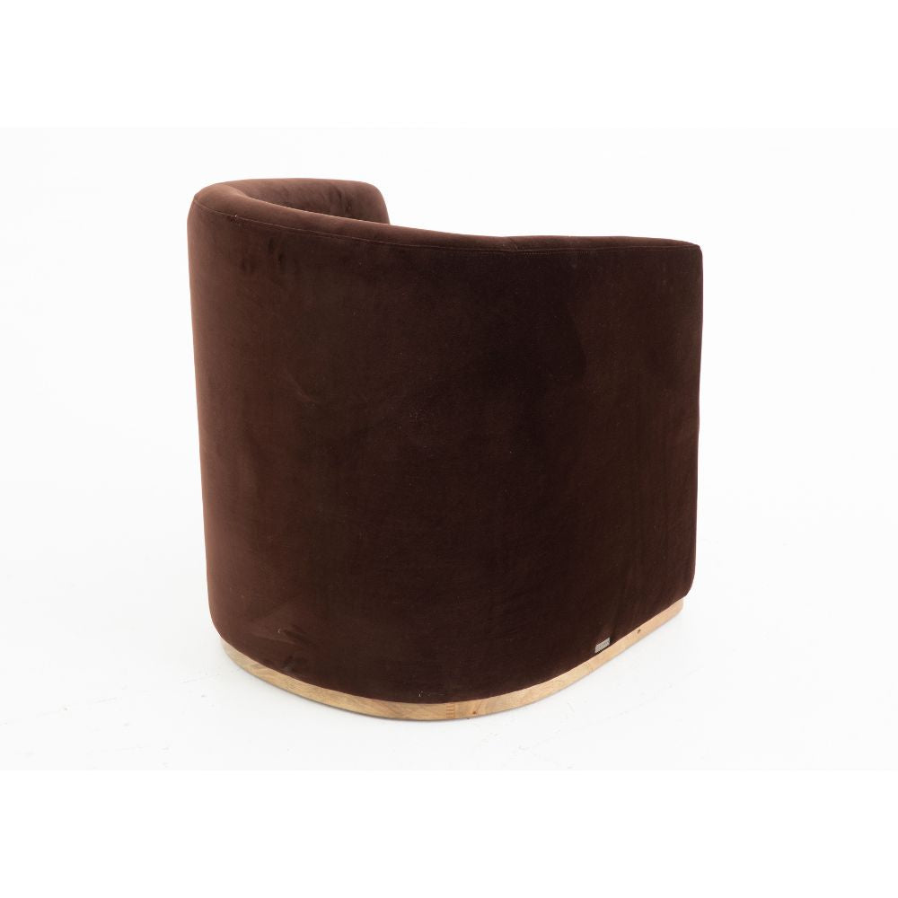 Fauteuil en velours Flamant Nicky Brown