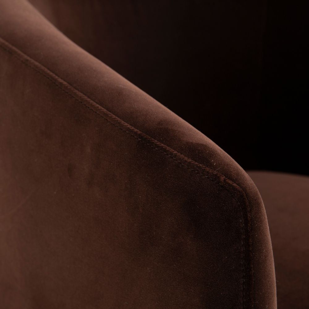 Fauteuil en velours Flamant Nicky Brown