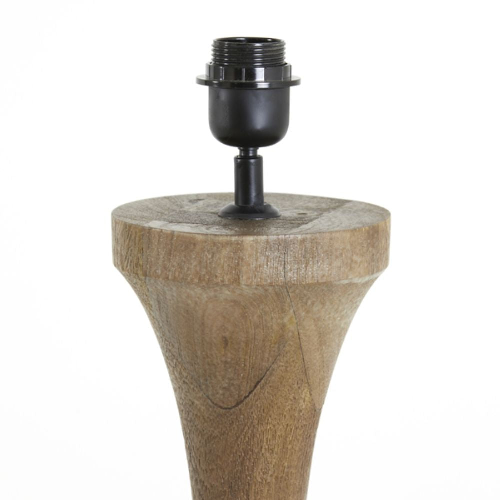 Lampadaire en bois Nicole et abat-jour en lin