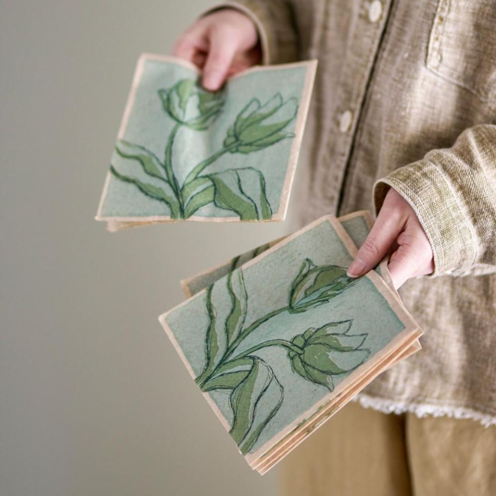 Serviette de table Maria Green à motif floral