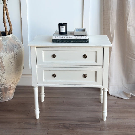 Commode Anita à 2 tiroirs - Blanc cassé