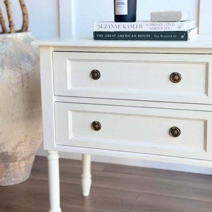 Commode Anita à 2 tiroirs - Blanc cassé