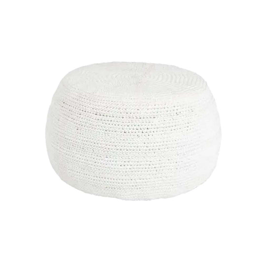 Pouf de jardin blanc Flamant Sarino
