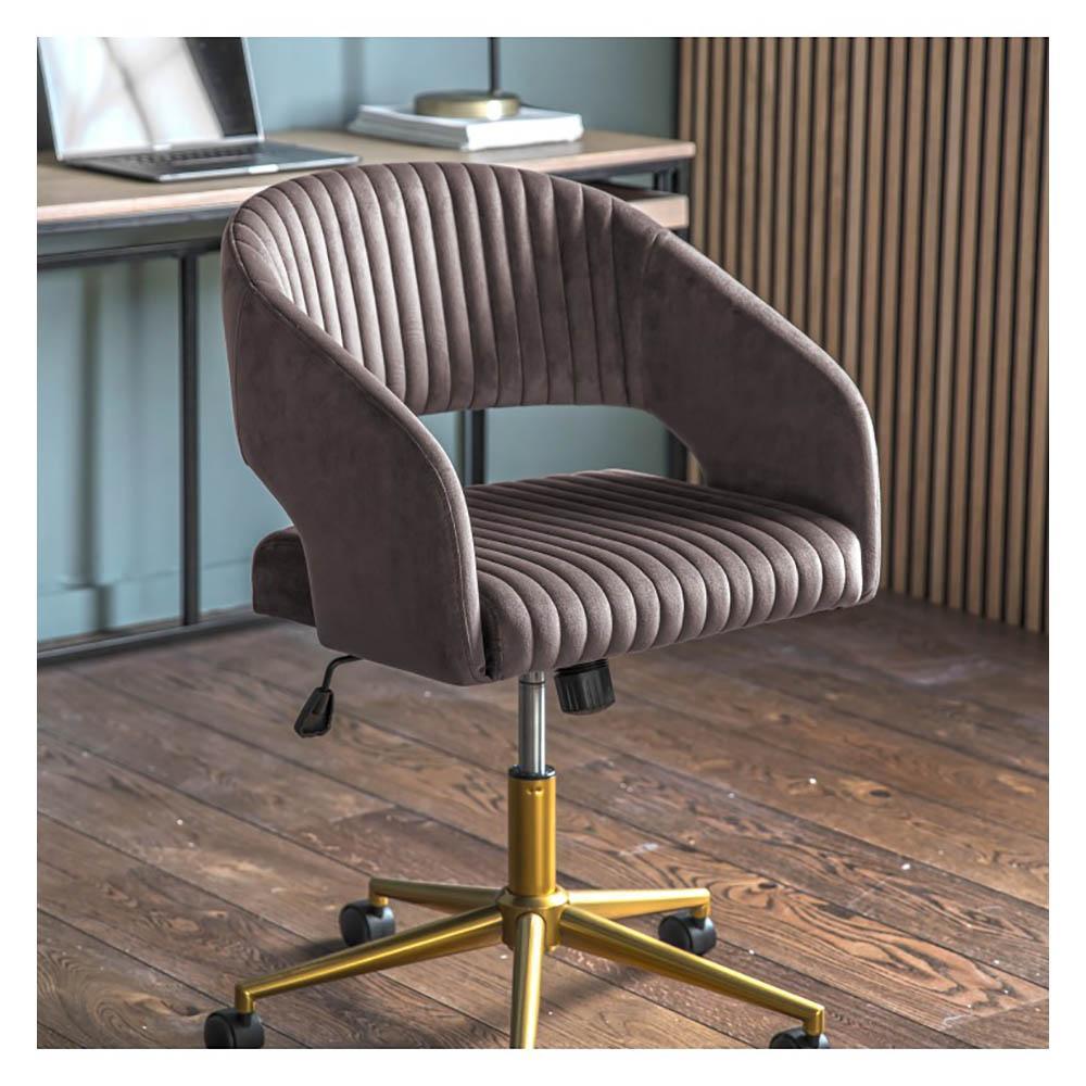 Fauteuil pivotant Murray en velours gris