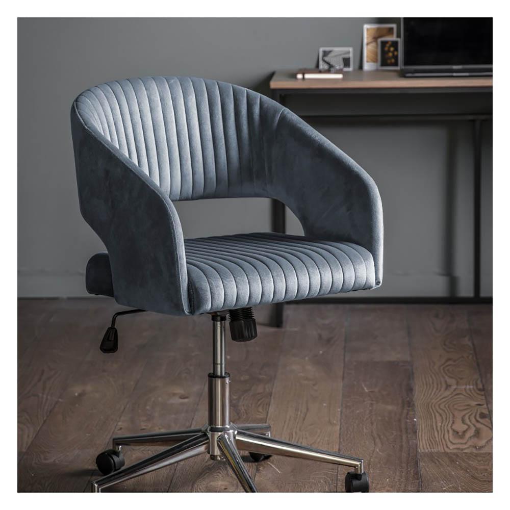 Fauteuil pivotant Murray en velours anthracite