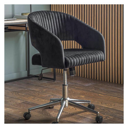 Fauteuil pivotant Murray en velours noir