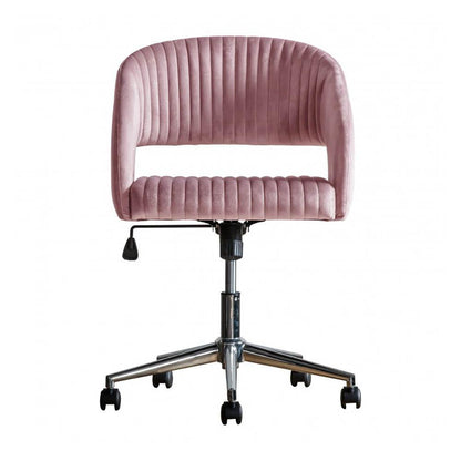 Fauteuil pivotant Murray en velours rose