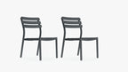 Chaise de salle à manger sans accoudoirs 595, lot de 2