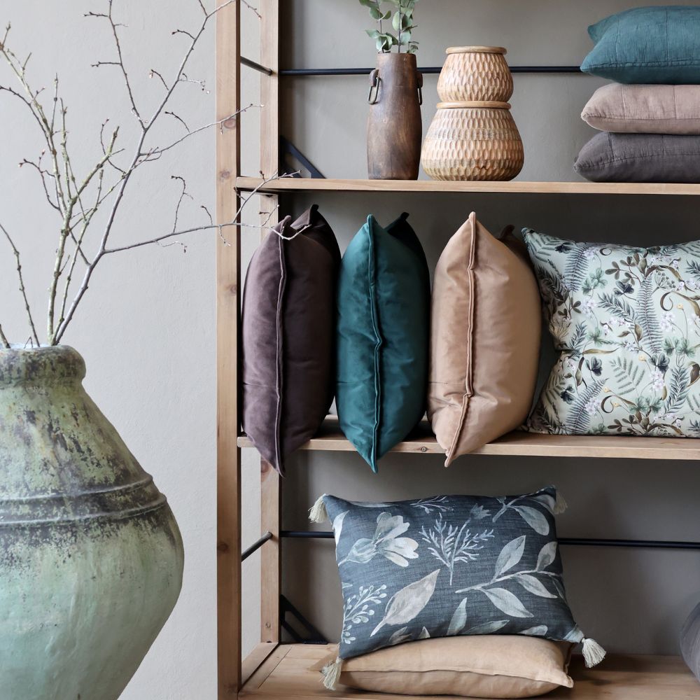 Coussin Mocca en velours