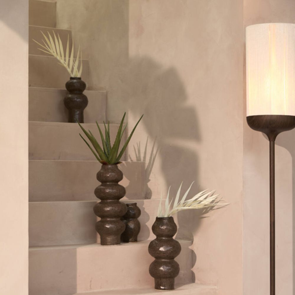 Vase en céramique brun foncé Gano