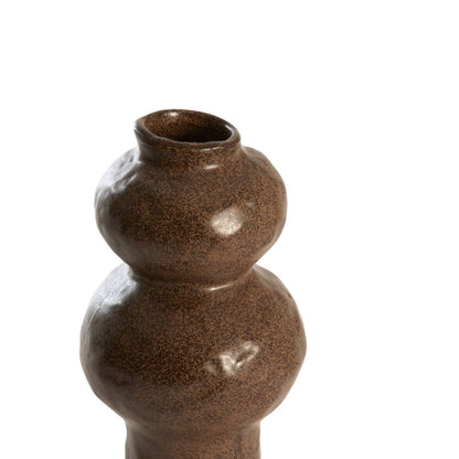 Vase en céramique brun foncé Gano