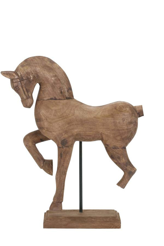 Ornement de cheval en bois - Brun vieilli