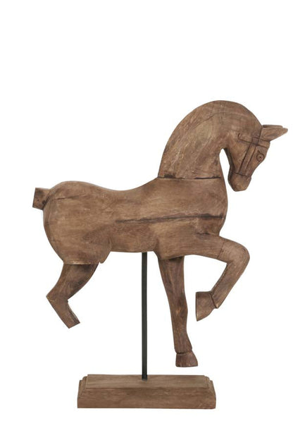 Ornement de cheval en bois - Brun vieilli