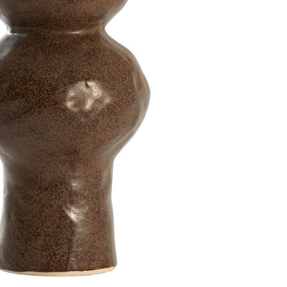 Vase en céramique brun foncé Gano