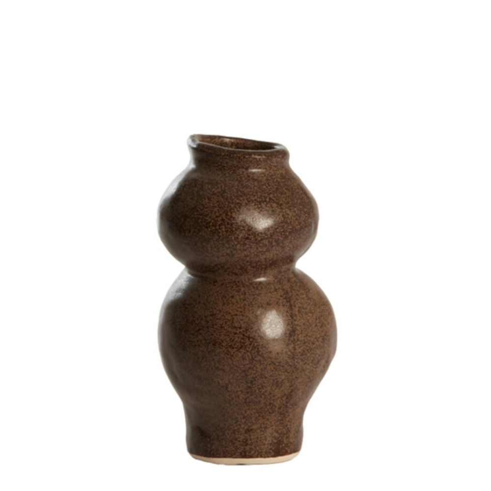 Vase en céramique brun foncé Gano