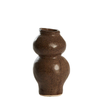 Vase en céramique brun foncé Gano