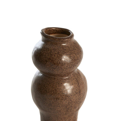Vase en céramique brun foncé Gano
