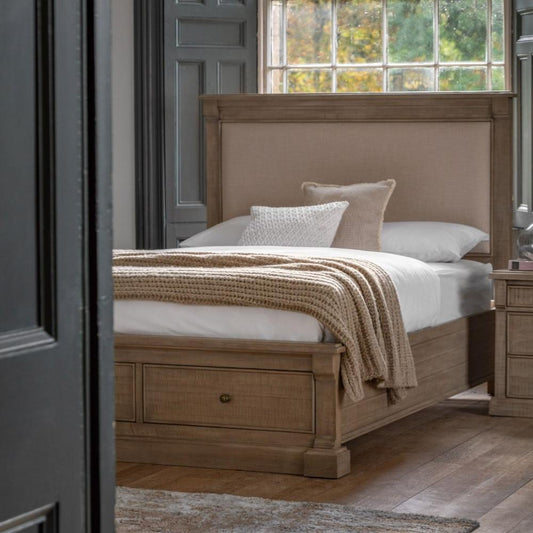 Lit Vancouver Super King 180 cm | Bois recyclé | Style rustique moderne