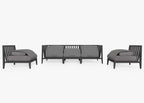 Canapé d'extérieur en aluminium anthracite avec accoudoirs - 5 places