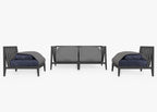 Canapé d'extérieur en aluminium anthracite avec accoudoirs - 4 places