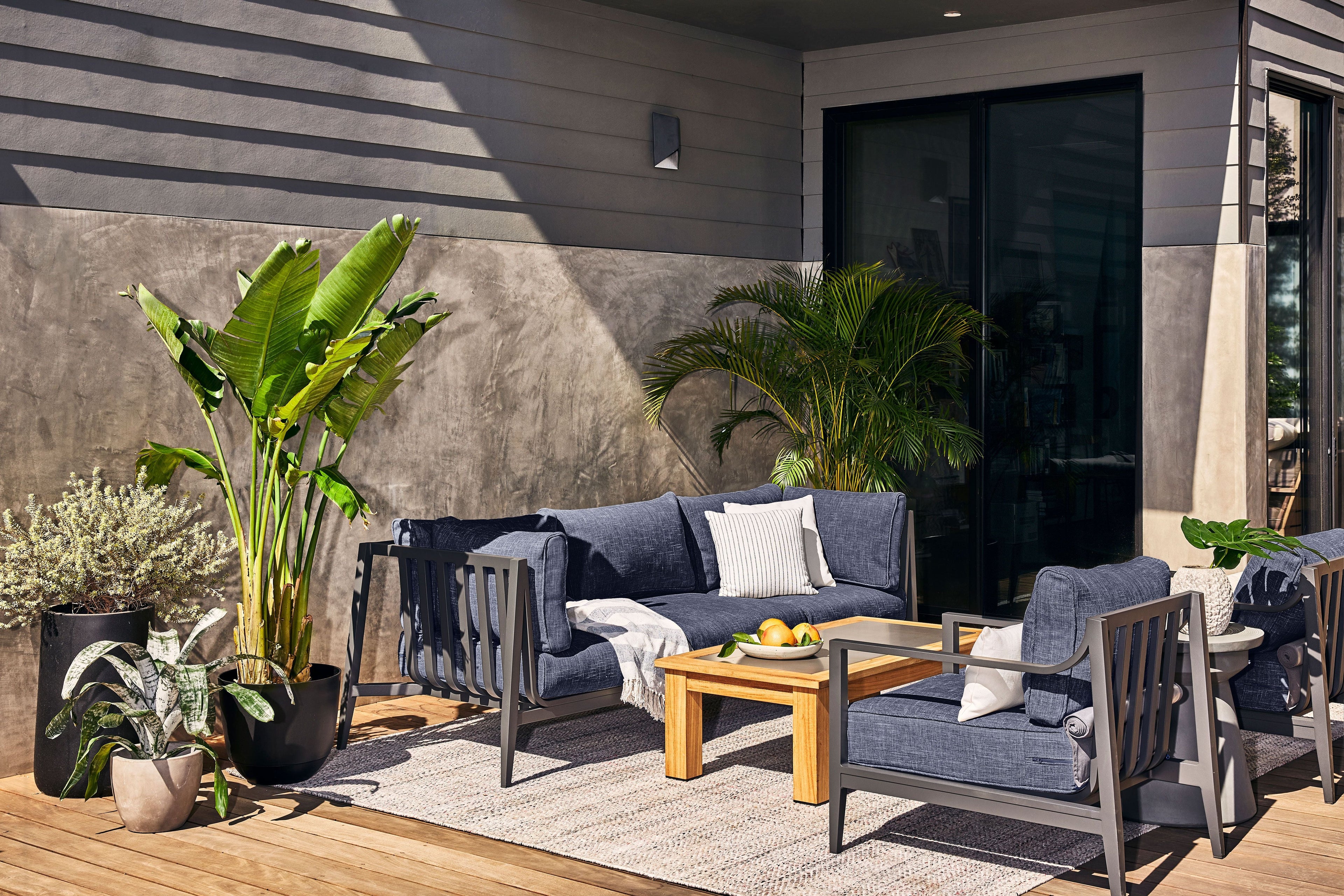 Ensemble de conversation avec fauteuils d'extérieur en aluminium anthracite