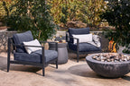 Canapé d'extérieur en aluminium anthracite avec fauteuils - 4 places