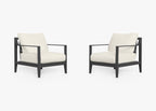Ensemble de conversation avec fauteuils d'extérieur en aluminium anthracite