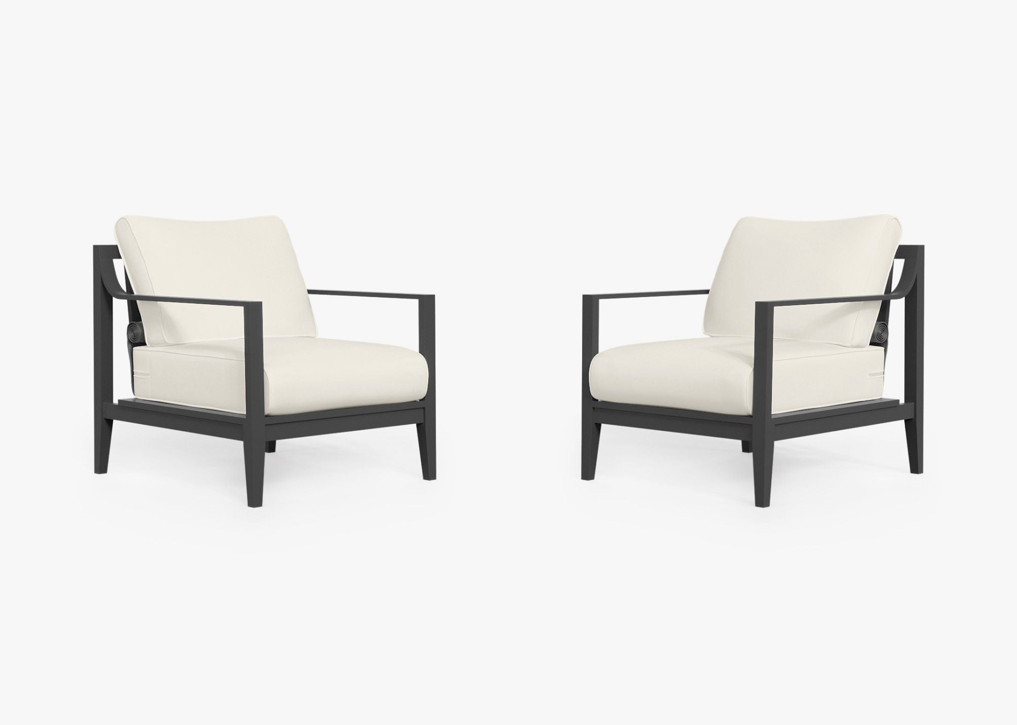 Ensemble de conversation avec fauteuils d'extérieur en aluminium anthracite