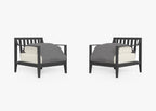 Ensemble de conversation avec fauteuils d'extérieur en aluminium anthracite