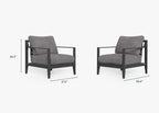 Ensemble de conversation avec fauteuils d'extérieur en aluminium anthracite