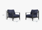 Ensemble de conversation avec fauteuils d'extérieur en aluminium anthracite
